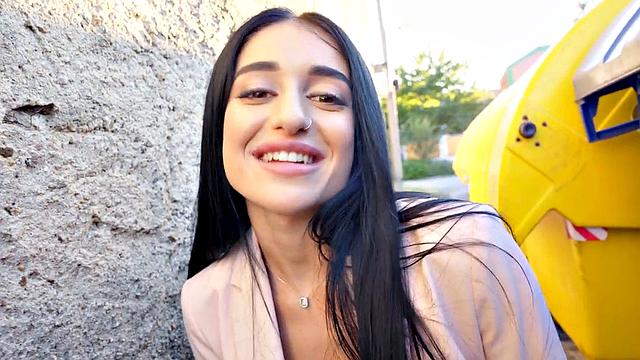 Public Czech babe fucked outdoors for cash by sex agent