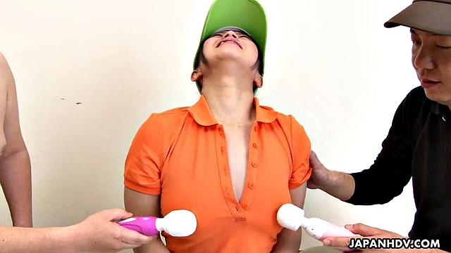 Beautiful Nana Kunimi gets two nice cocks