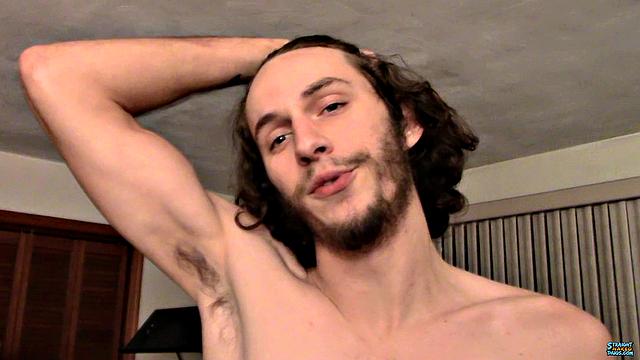 Dean Inja strokes his cock in different spots