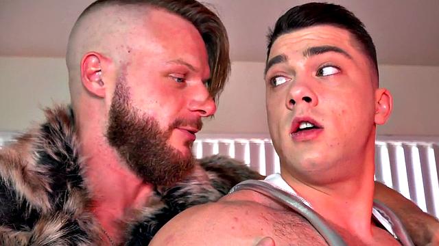 Hunk crossdresser rimmed and barebacked by handsome BF