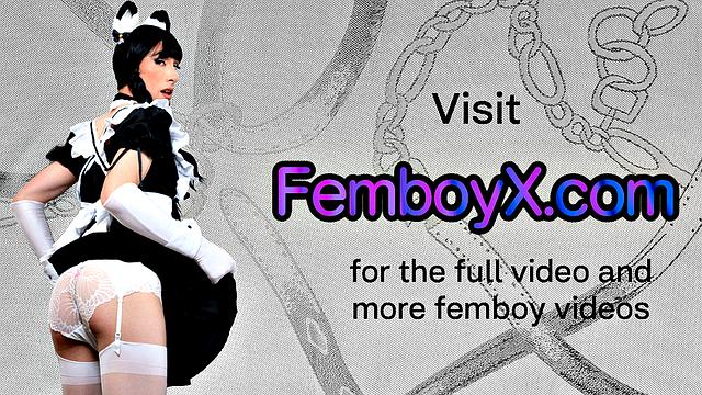 Cockcaged femboi upskirt session