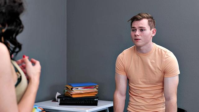 Hot Russian teacher, Crystal Rush, drains student's balls