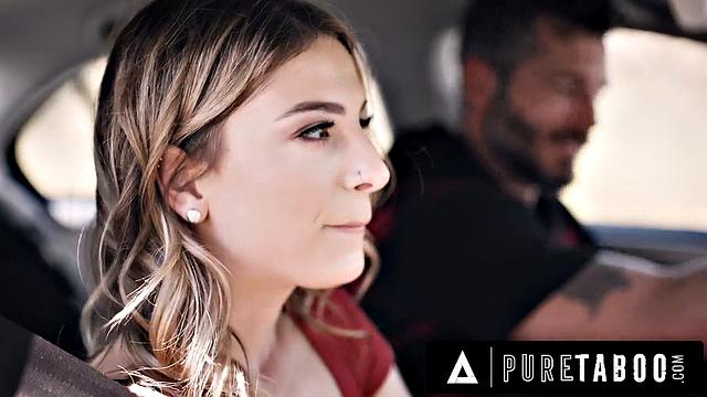 PURE TABOO Desperate Hitchhiker In Trouble Kristen Scott Seduces Escaped Criminal To Save Life