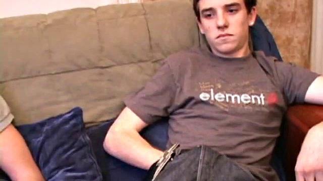 Marc Sterling and Mason Night are on the sofa working their dicks, before Marc goes down on his buddy. In no time Marc squirts a monster load with Mason's cock in his mouth. Then Mason pumps out a warm cum load onto his stomach.