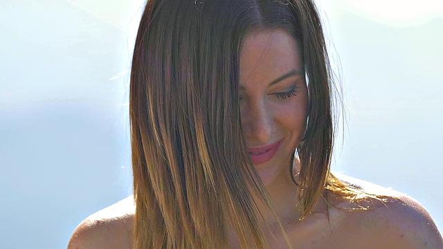 A parody beach babe with earrings get her bald pussy pounded in doggystyle and reverse cowgirl positions!