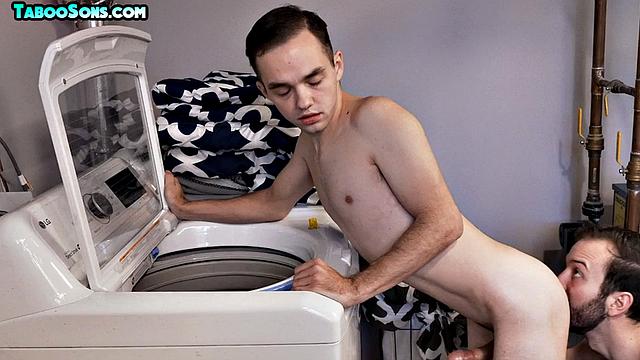 Horny twunk pounded doggy by hot DILF