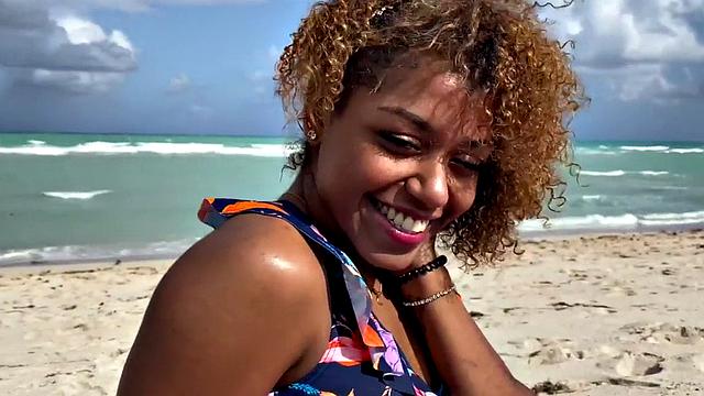 Ebony POV smalltits babe closeup fucks her step cousin