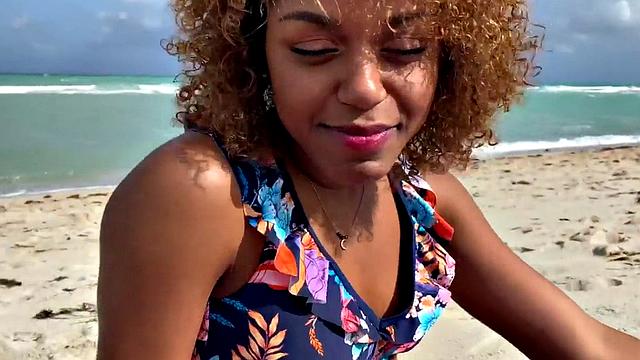 Ebony POV smalltits babe closeup fucks her step cousin