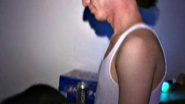 Dick sucking college teen eats cock