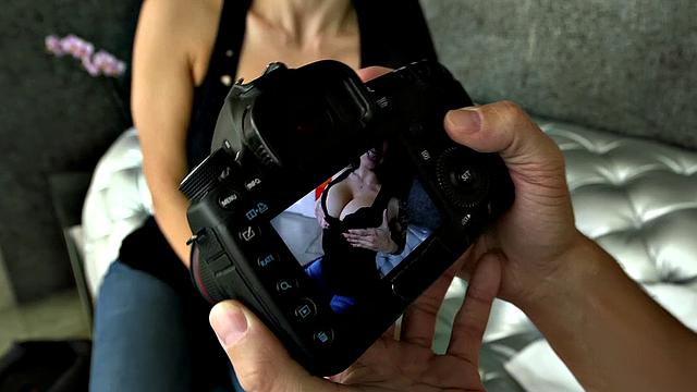 Jade, the stunning babe, gets her tight pussy licked in denim shorts & reverse cowgirl action backstage