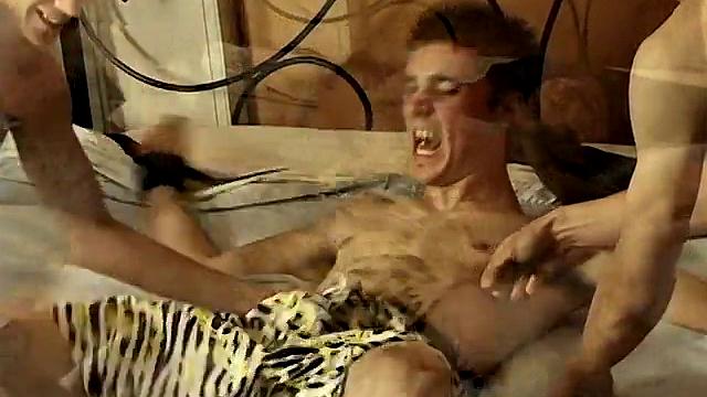 Evan Heinze gets tickled and teased by Ian Madrox and Kelly Cooper, but he's laughing too hard to tap out