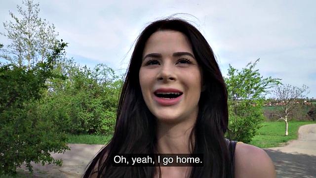 Picked up babe fucked in POV after throating