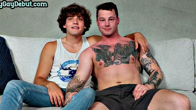 Tattooed bottom barebacked by stud after casting