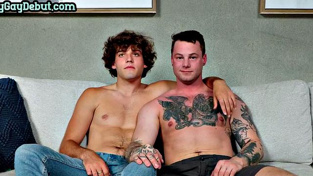 Tattooed bottom barebacked by stud after casting