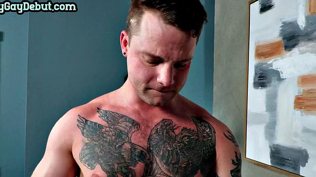 Tattooed bottom barebacked by stud after casting