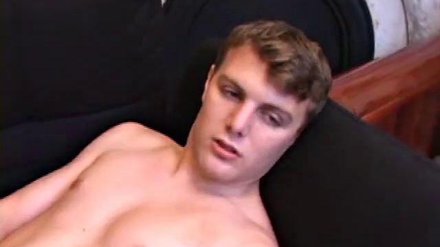 Phil strips off his work clothes and starts stroking his cock to a porn video. He works his slippery dick and fingers his asshole, for added stimulation. After edging himself a few times, Phil cums all over his chest.