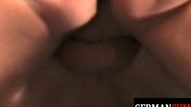 Athletic Germans blowing and barebacking in group