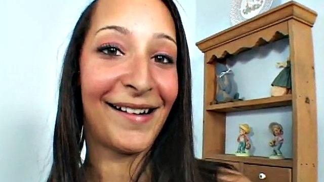 Watch Laycie tease and please a white cock with her big tits & dress