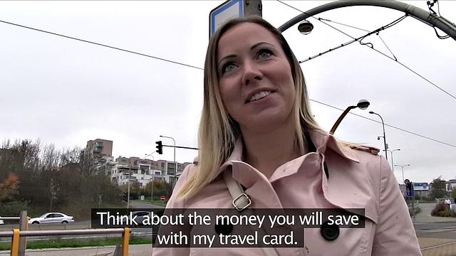 Cute Blonde Opens for Free Transit