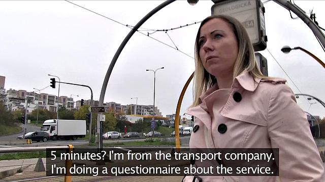 Cute Blonde Opens for Free Transit