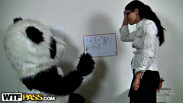 Naughty teacher with various sex toys