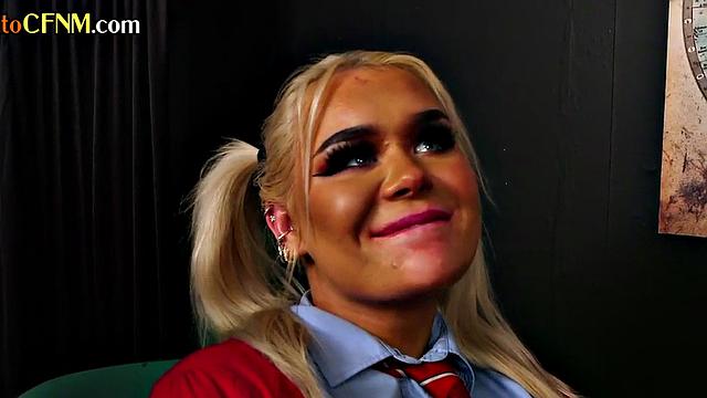 College gals suck professor cock in 3some til lcumshot