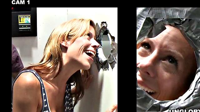 Str8 dude gets gloryhole blowjob and cums on his face