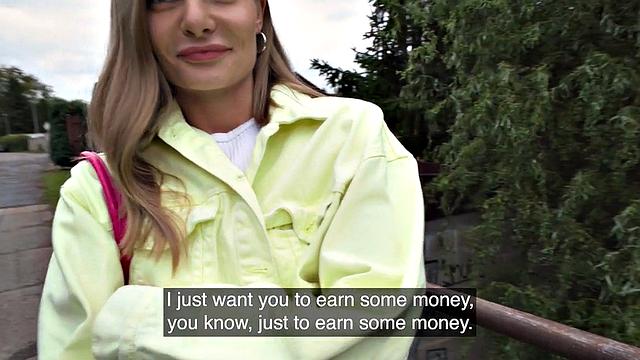 Picked up babe banged doggystyle for cash outdoors