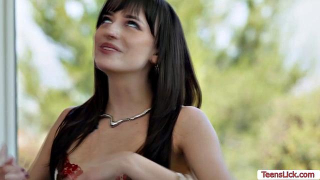 Teen lesbians finger and lick each other's pussy