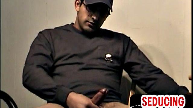 Retro spex guy tugging himself