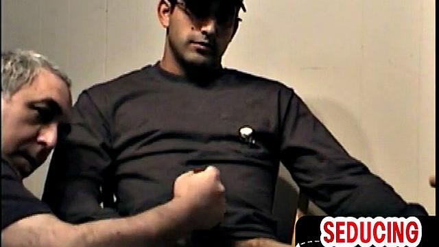 Retro spex guy tugging himself