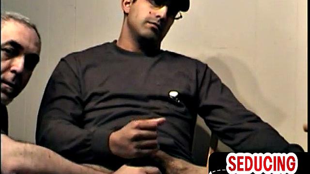 Retro spex guy tugging himself