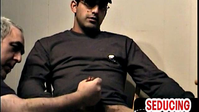 Retro spex guy tugging himself