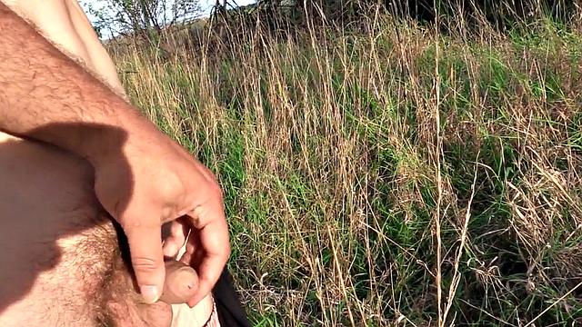 Euro picked up tattooed stud POV fucked outdoors for money