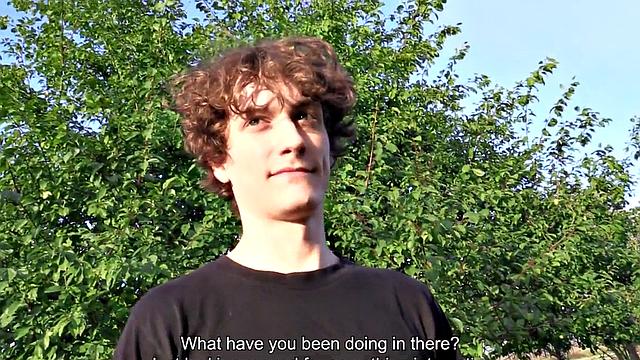 Euro picked up tattooed stud POV fucked outdoors for money