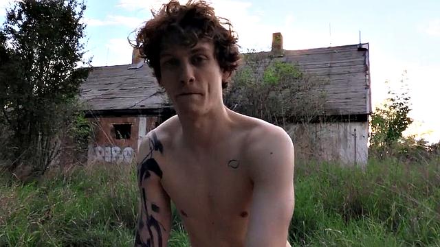 Euro picked up tattooed stud POV fucked outdoors for money