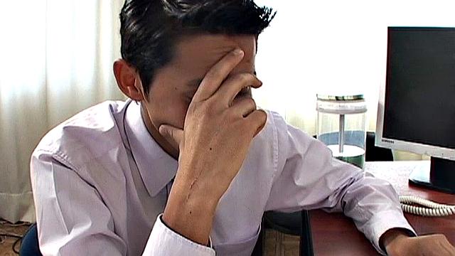 We find young Latinos Eduardo and Santiago in an office setting, where a well-placed hand signals the start of their desk top romp. Stripped to their underwear, Santiago goes down on his mate and a hot oral exchange follows.