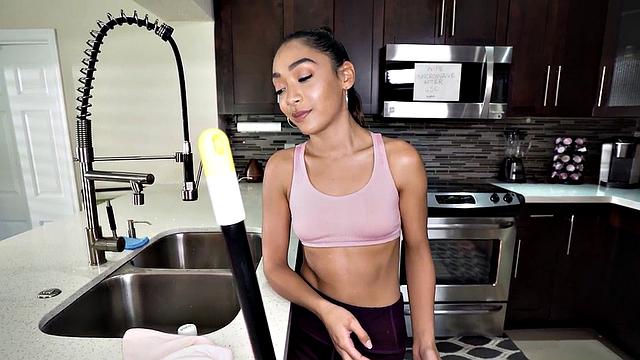 Boss nails ebony maid's ass after casting with a smile