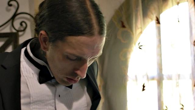 TS bride enjoys bareback 3some with BF and big-boobed GF