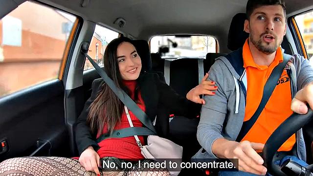 Seduced wild babe fucked in car by dirty instructor