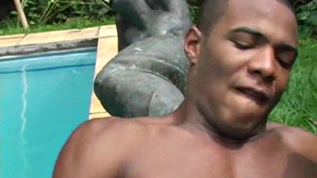 The pool becomes the backdrop for another hot Latino sex scene. The fucking heats up when Pero Coresma sits on Bruno Loronha's huge cock.