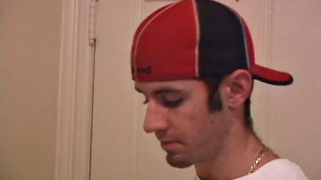 Back from an afternoon of skateboarding, Tag climbs onto the kitchen table and starts stroking his stiff cock. He manages to suck, as he edges himself close and in no time he's unleashing a cum gusher onto his face.