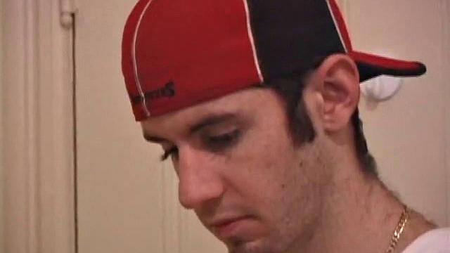 Back from an afternoon of skateboarding, Tag climbs onto the kitchen table and starts stroking his stiff cock. He manages to suck, as he edges himself close and in no time he's unleashing a cum gusher onto his face.