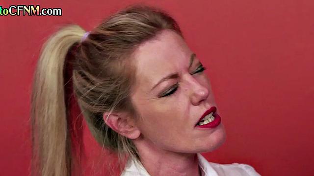 CFNM amateur petite GF learns to suck from teacher