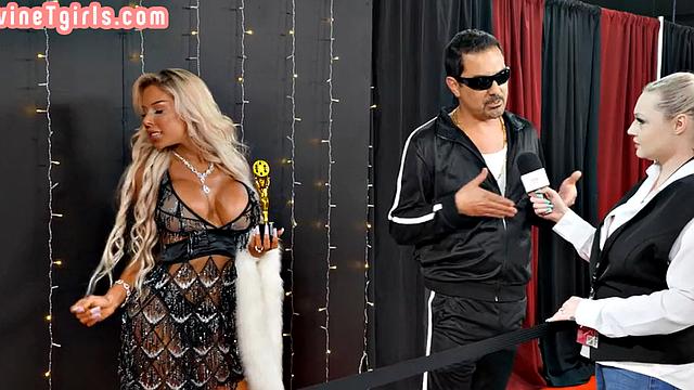 Transgender beauty banged in ass in missionary