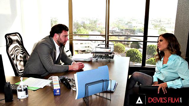 DEVILS FILM - Office Babe Jesse Pony Gets Her Ass Plumbed And Face Covered In Cum By Her Boss