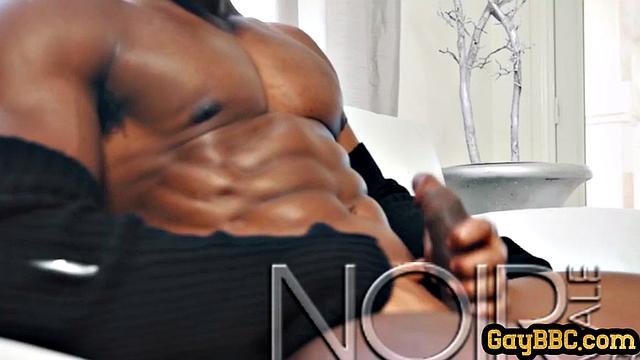Black gay enjoys masturbating before cumming wildly