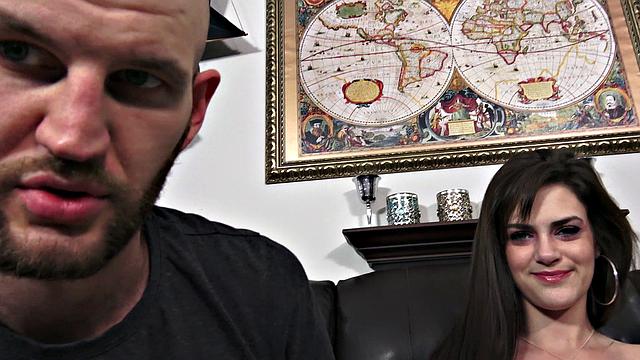 Hot Brunette Takes 2 Dicks In Her Pussy