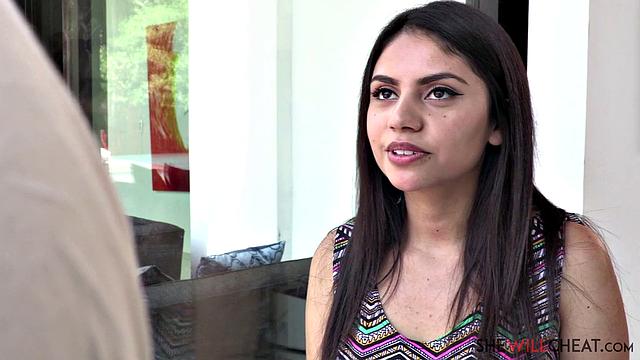 Cute young Latina Rose Darling cheats on husband with handsome black masseur