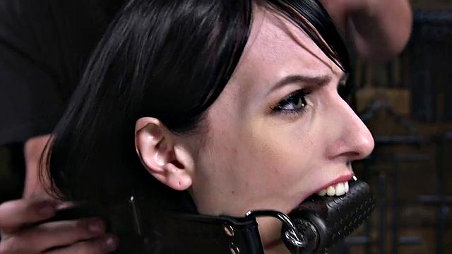 Poor ballgagged GF whipped and pussytoyed with Hitachi